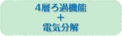 4層ろ過機能+電気分解